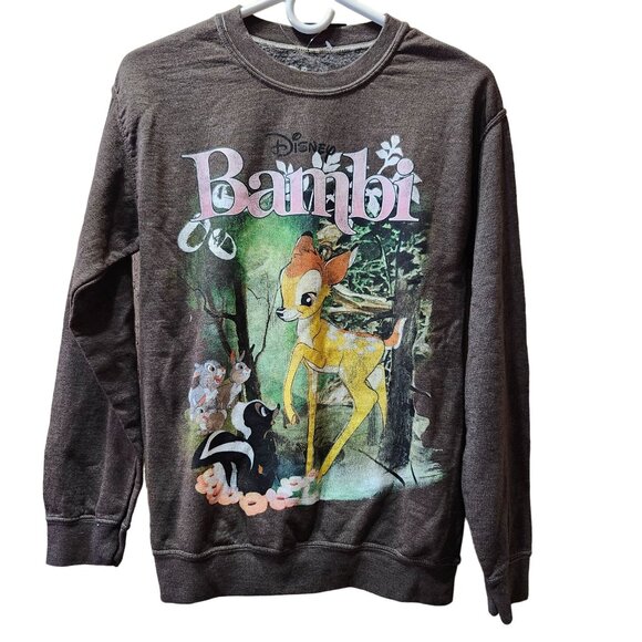 Forever 21 Sweaters - Forever 21 Disney Women's Small Bambi Graphic Fleece Pullover Crew Neck Sweater